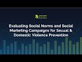 Evaluating Social Norms and Social Marketing Campaigns for Sexual and Domestic Violence Prevention