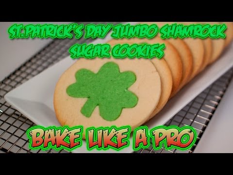 Easy Jumbo Shamrock Sugar Cookies Recipe - St.Patrick's Day