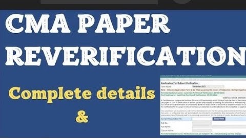 CMA reverification of result | Intermediate and final