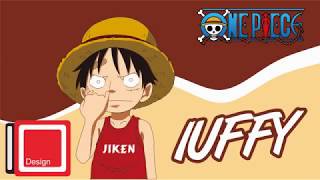 Gambar Ulang Luffy One Piece Corel Draw X7