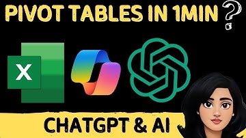 Simple steps to create PIVOT  TABLES  in Excel Using Chatgpt & AI || copilot