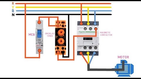 On delay timer connection diagram || 3 phase motor timer wiring