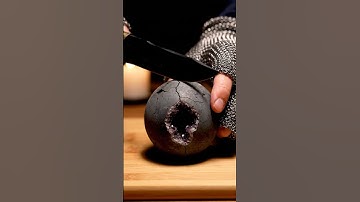 Cutting a void-infused geode with surreal precision #ai #asmr #abstract