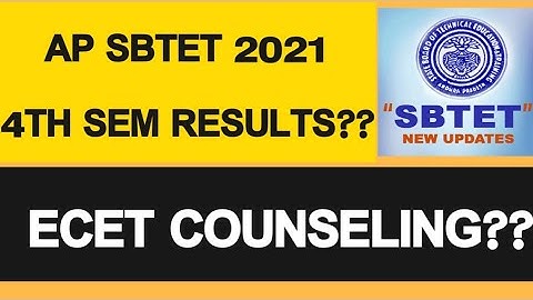 Ap sbtet 4th sem results? | Ecet counseling? | bsd telugu tech