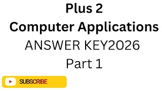 Plus Two Computer Applications Answer Key 2026Part 1#plustwocomputerapplication 