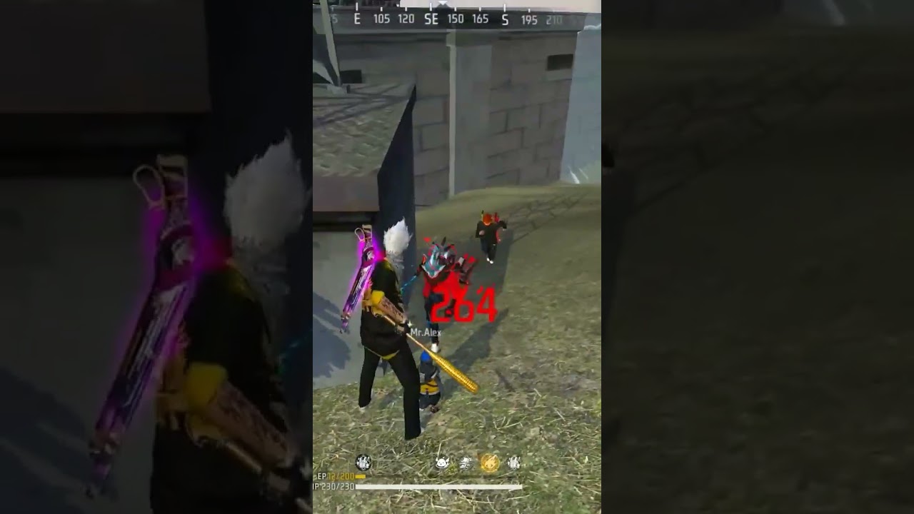 1 bullet 2enimies😱😱best headshots with bat||free fire gaming short