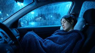 Deep Sleep with Heavy Rain & Powerful Thunder Sounds Inside a Car at Night | Rain ASMR Sounds