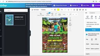 How to make a Minecraft Birthday Invitation for Boy step by step on www.bobotemp.comminecraft merge