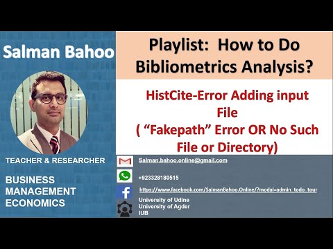 Bibliometrics (1): HistCite Software: Fakepath error (No Such File or Directory)