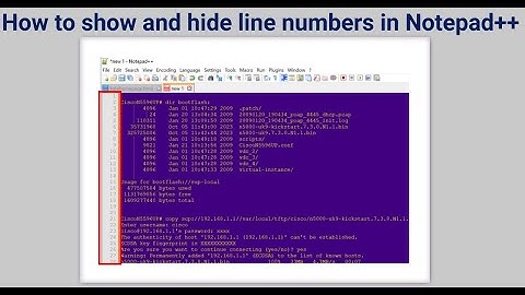 How to show and hide line numbers in Notepad ++
