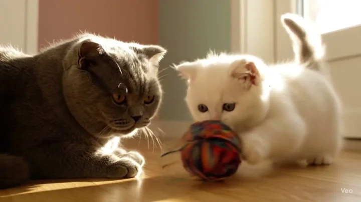 Video 10686601: fluffy british shorthair cat, cat fight, kitten funny