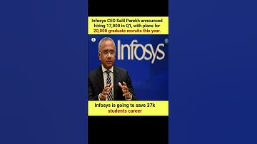 Infosys CEO Salil Parekh Announces 37,000 Job Opportunities, Saving Student Careers #Jobs #Infosys
