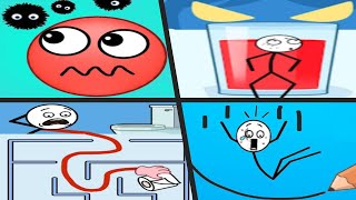 HIDE BALL vs HIDE ME vs MAZE CRAZE vs DRAW LINE - ALl Levels Quadruple Gameplay Android APK screenshot 4