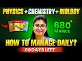 Just do this 🤫 to Manage ALL 3 SUBJECTS DAILY 💯✅| NEET 2025 | Score 680+