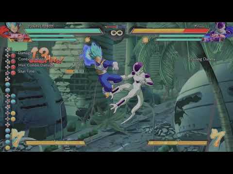 DRAGON BALL FighterZ Practicing Basic Vegeta Blue Combo (4K UHD 60 FPS)