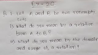 Relation Ex 2C / Q no 1 R S Aggarwal Class 11th Math's solutions