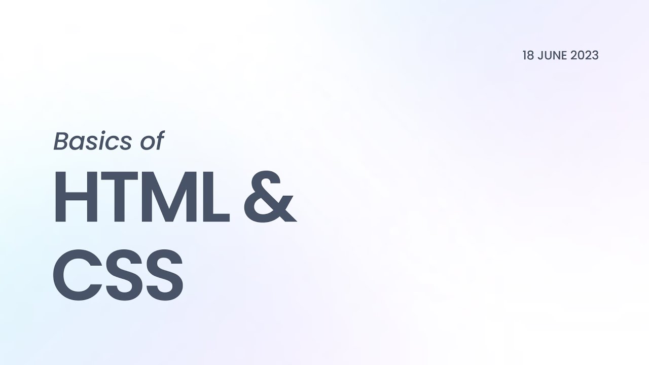 #2 | Basics of HTML & CSS - YouTube