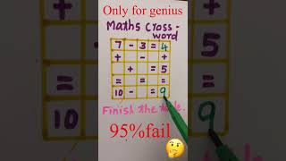 Maths crossword#shortsfeed#trending#shorts#