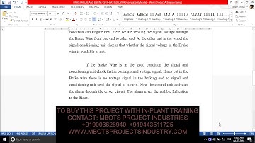 DESIGN AND FABRICATION OF BRAKE FAILURE AND ENGINE OVERHEAT INDICATOR MECHANICAL PROJECT