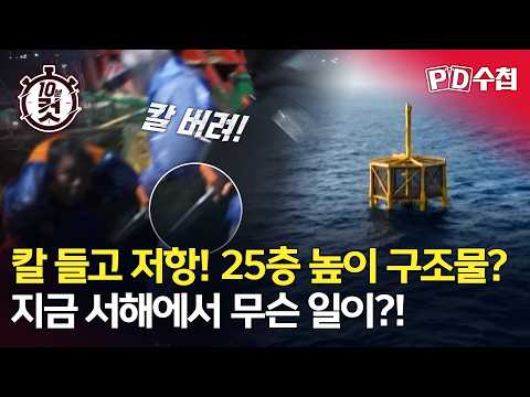 [PD수첩 10분 컷] 칼 들고 <strong>저항</strong>! 25층 높이의 해상 구조물? 지금 서해에서 무슨 일이?!
