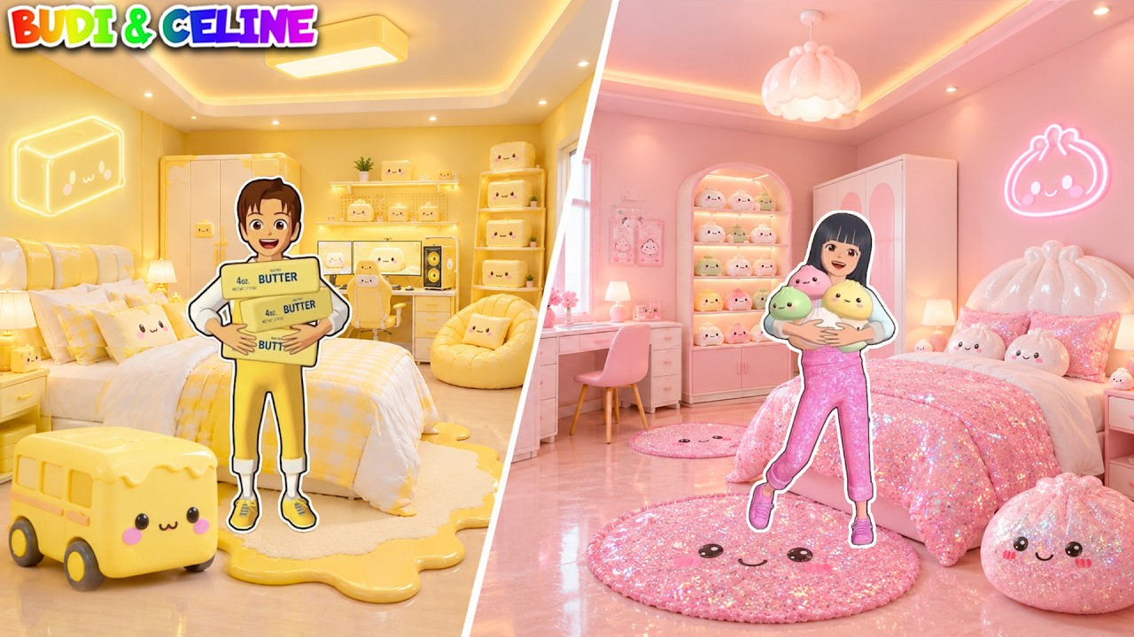 Yuta Mio Lomba Dekorasi Kamar Butter Squishy Kuning VS Dumpling Squishy Pink 24 Jam