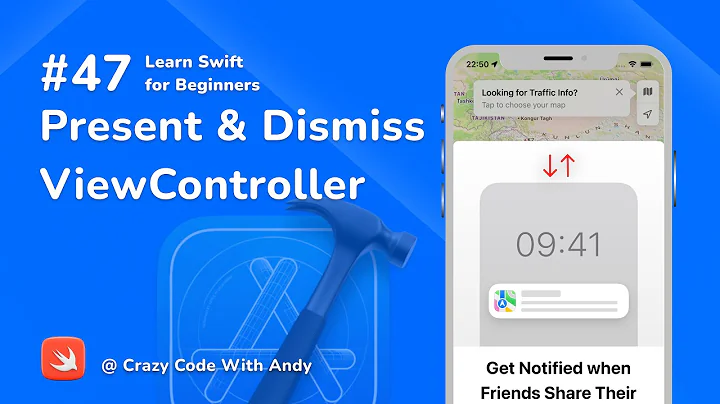 47 Present & Dismiss ViewController | Learn SWIFT For Beginners | CodeWithHubbleApps |