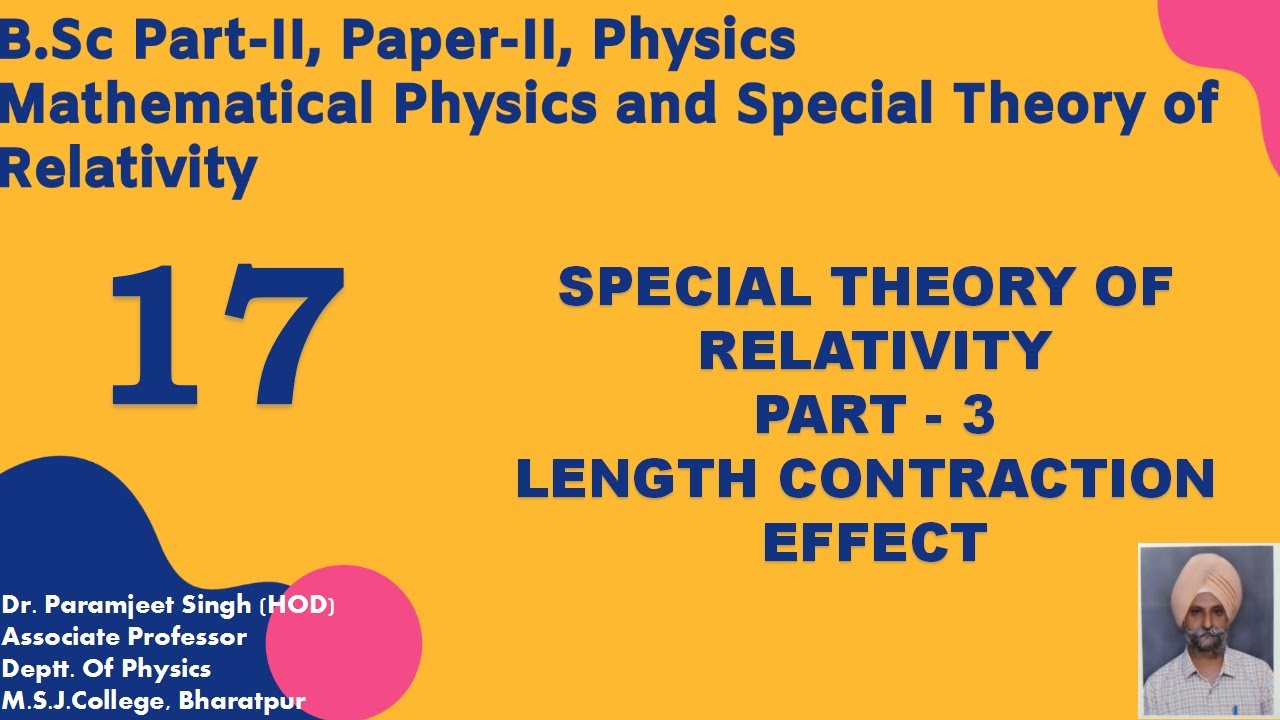  bsc physics bsc part ii paper ii length contraction effect youtube