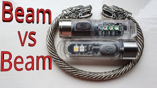 Trailtrek Nitecore TIKI vs Rovyvon A8 beam vs beam comparison keychain