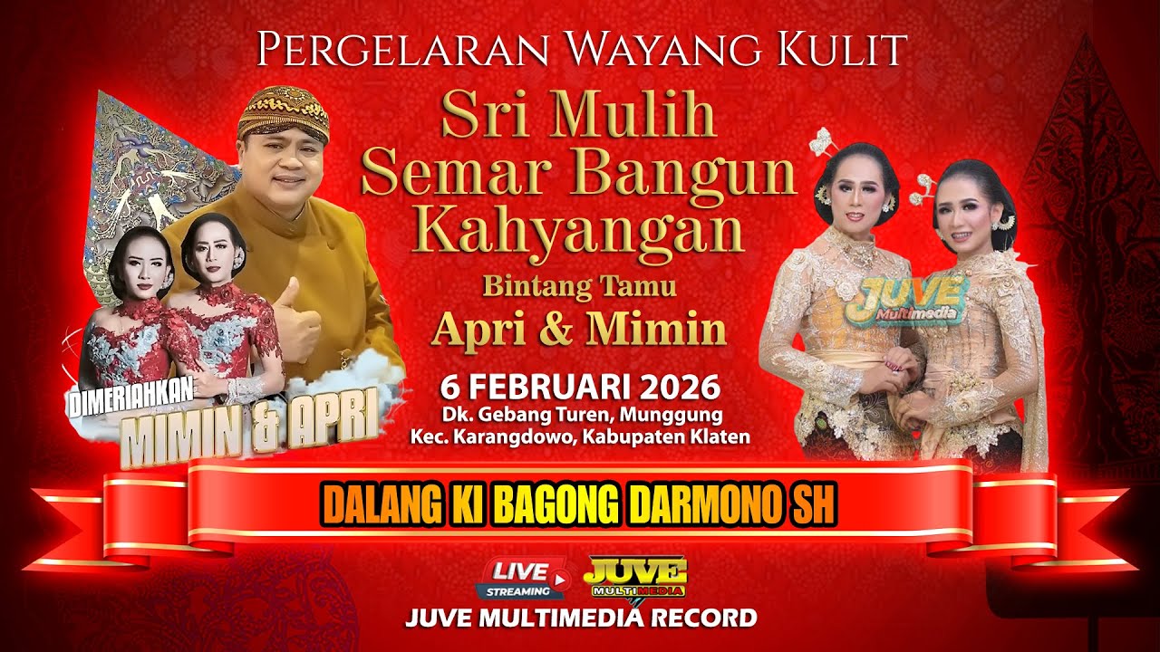 🔴 LIVE STREAMING WAYANG KULIT KI BAGONG DARMONO - FEAT APRI & MIMIN - 6 FEB 2026