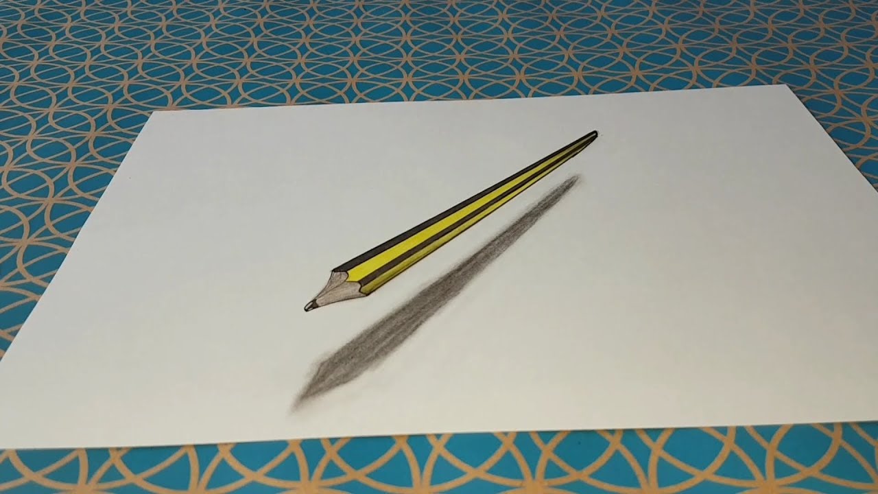 Comment dessiner  un crayon 3d  facile  illusion d optique 