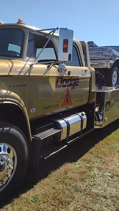 Coolest tow rig Dodge D600 ramp truck and 65 Dodge S/FX Drag race car