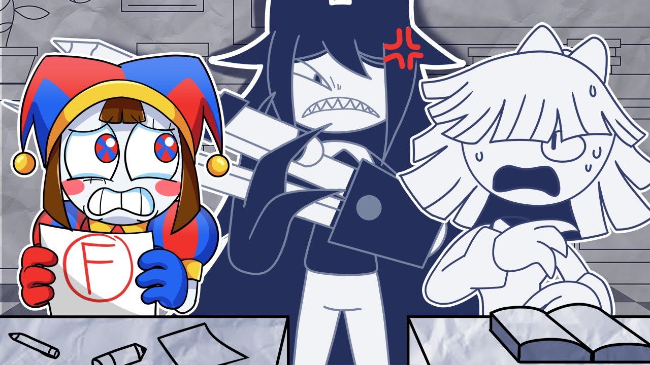 POMNI At MISS CIRCLE School?! Fundamental Paper Education x Digital Circus 2D ANIMATION