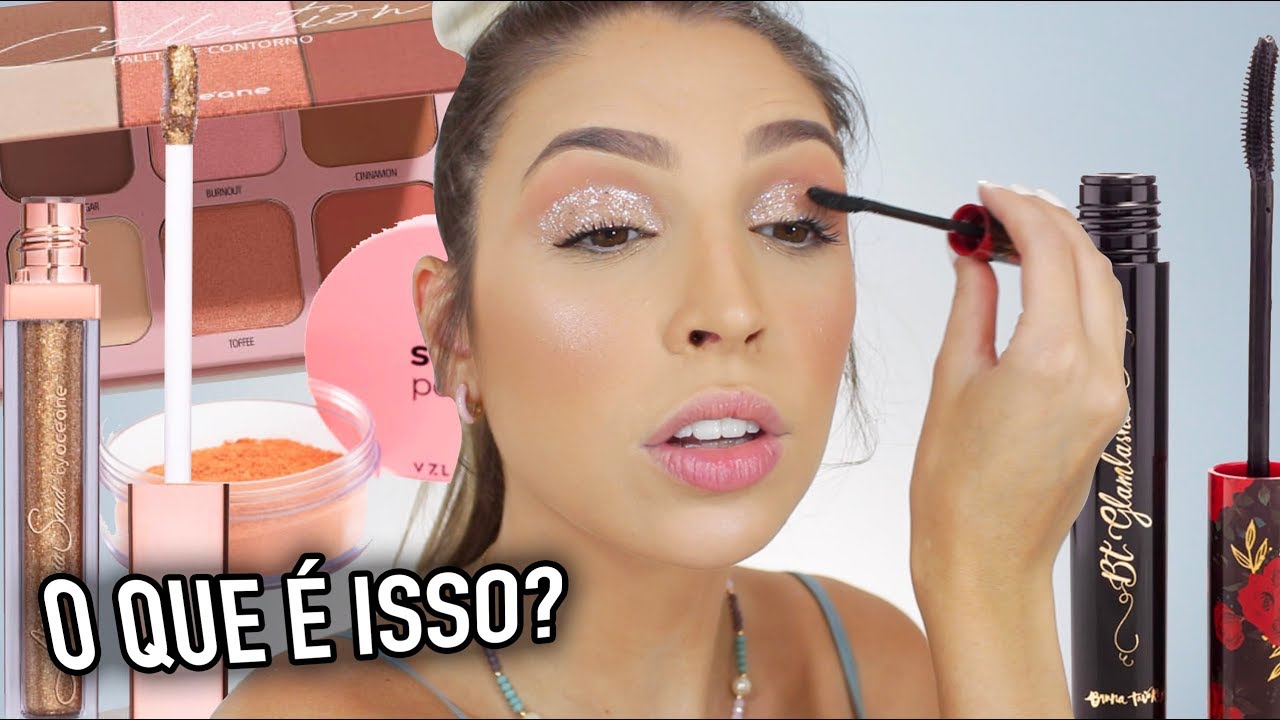 TESTEI MAQUIAGENS QUE *NUNCA* USEI ANTES: OCÉANE, VIZZELA, MARI SAAD| Julia Tedesco