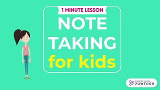 How to Take Notes for Kids - Tips for effective and efficient note taking | 1 Minute Lessons