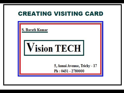 XII CA Practical Ex No. 3 | Visiting Card creation