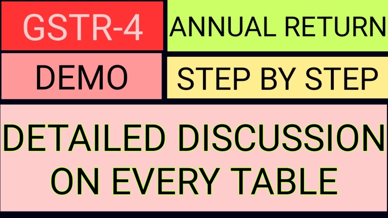 GSTR-4 ANNUAL RETURN OF COMPOSITION / NEW GST RETURN FOR COMPOSITION TAX PAYERS /STEP BY STEP DEMO