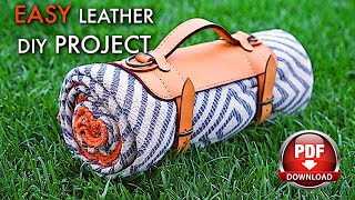 Easy DIY Leather Project - Blanket Carrier - Pattern PDF download