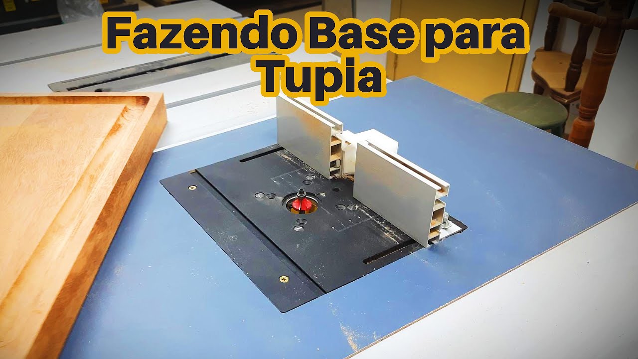 Mesa para tupia invertida na serra de bancada.