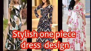 20 trending one piece dress design/ western style long kurti/long printed dress design/printed dress screenshot 3