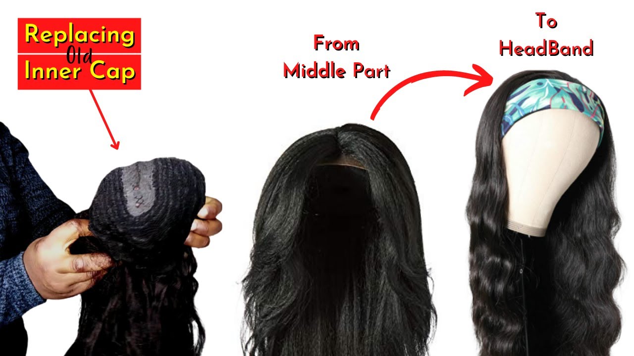 How To Turn An Old Middle Part Wig Into a New Headband Wig