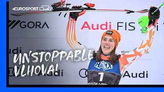 Petra Vlhova wins slalom as Shiffrin suffers rare blunder 😳 | Alpine Skiing World Cup | Highlights