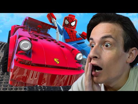 სპაიდერმენი LEGO მანქანებით ხტება ტრამპლინზე GTA5 ში