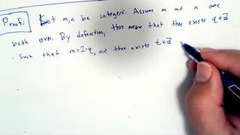 Intro to Proof. The Sum of Two Even Numbers is Even.