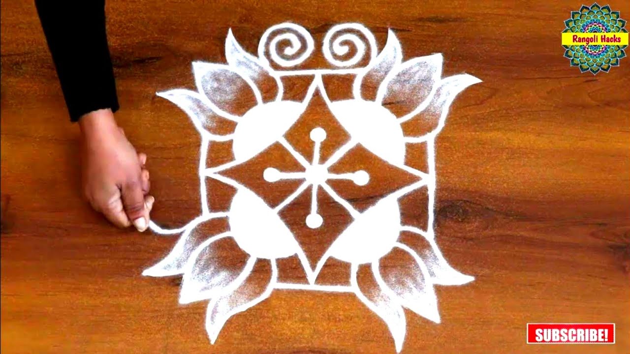 2 Easy & simple rangoli🌺Beginners muggulu designs by Suneetha🌺Trendy