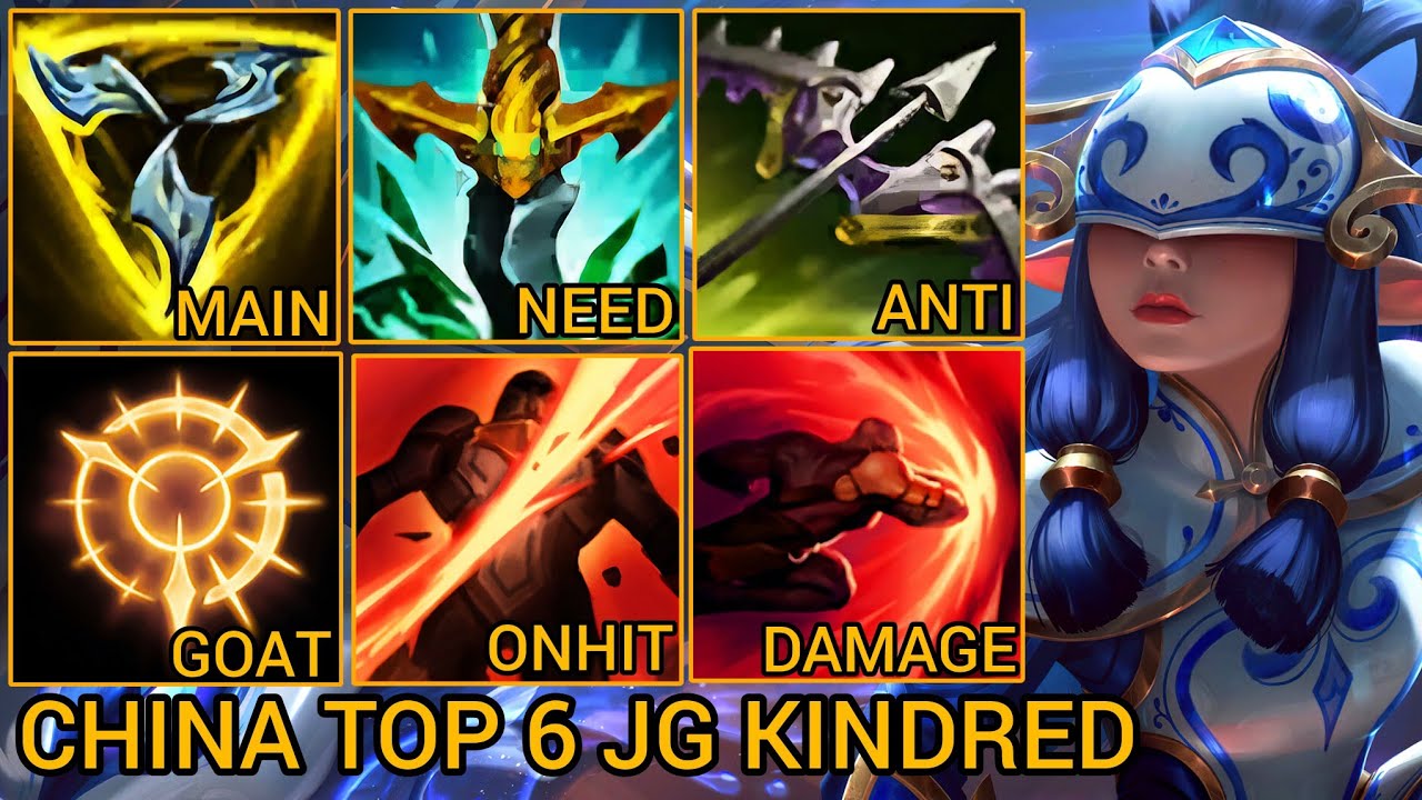 Challenger Top 6 Kindred 8/0/6 - China Server Wild Rift High Elo Tier Builds & Runes