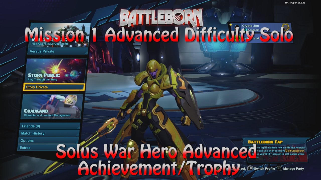 Battleborn Advanced Difficulty Solo Ep1: The Algorithm (Solus War Hero Advanced Achievement ...