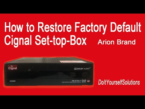 How to Reset Factory Default Cignal Satellite TV Set-top-Box (Arion Brand)