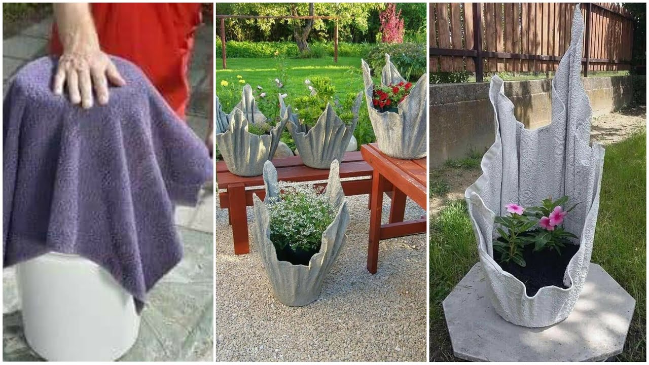 عندك اسمنت وملابس قديمة👌افكار مدهشة 😱 لن تخطر على بالك 🤔🙄 اصنعيها بنفسك⁦✔️⁩ DIY cement ideas👌