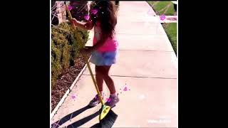 Toy broom? No! :) Pretty in pink, this cute little helper is cleaning things up in San Diego!