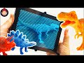 Pin Art With Dinosaur Toys T-Rex Triceratops 공룡 장난감